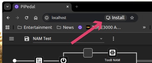 Install PiPedal as a Browser Application